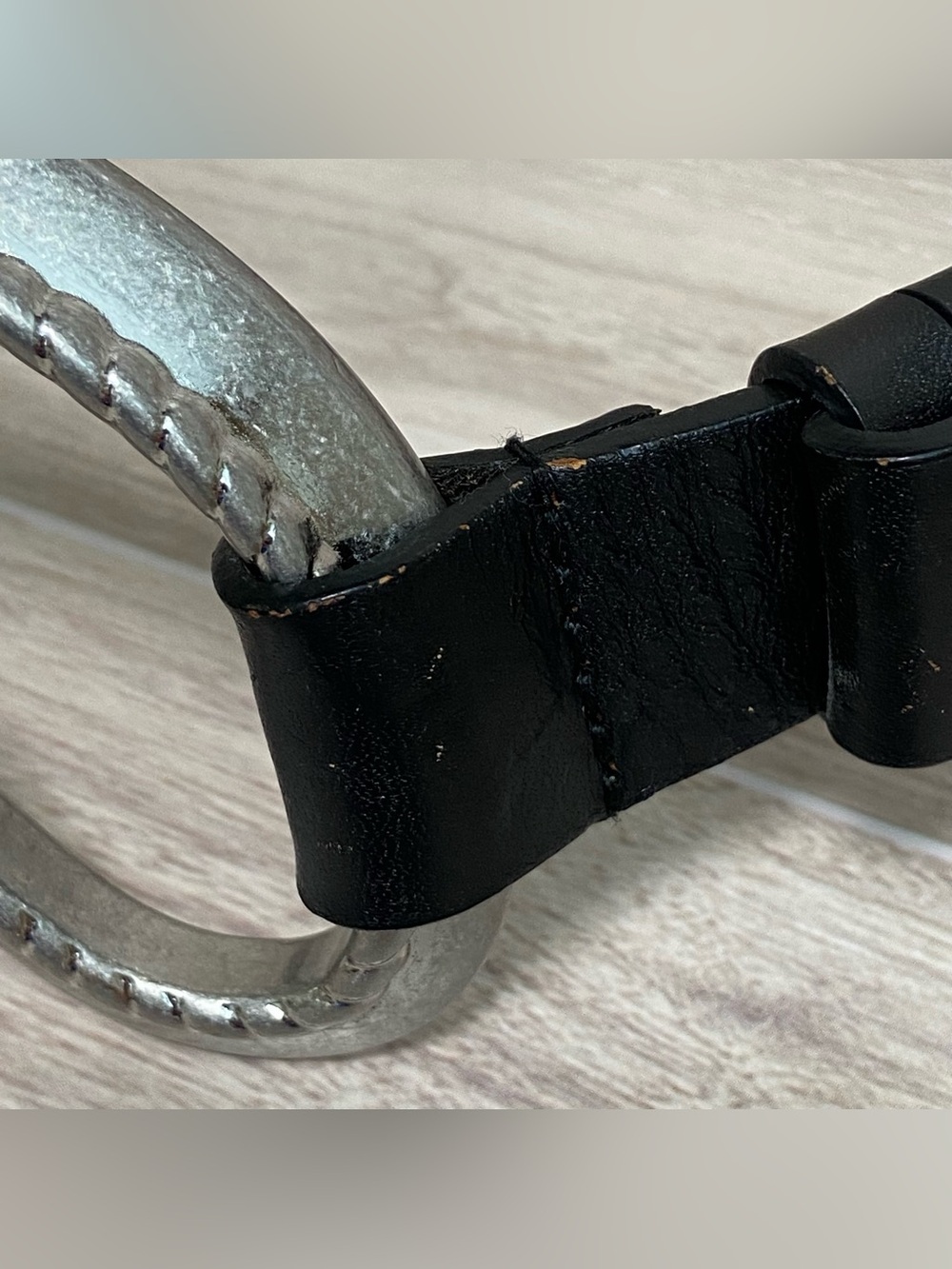 CHICO'S / Black Leather Silver Buckle Adjustable Belt - Picture 12 of 14